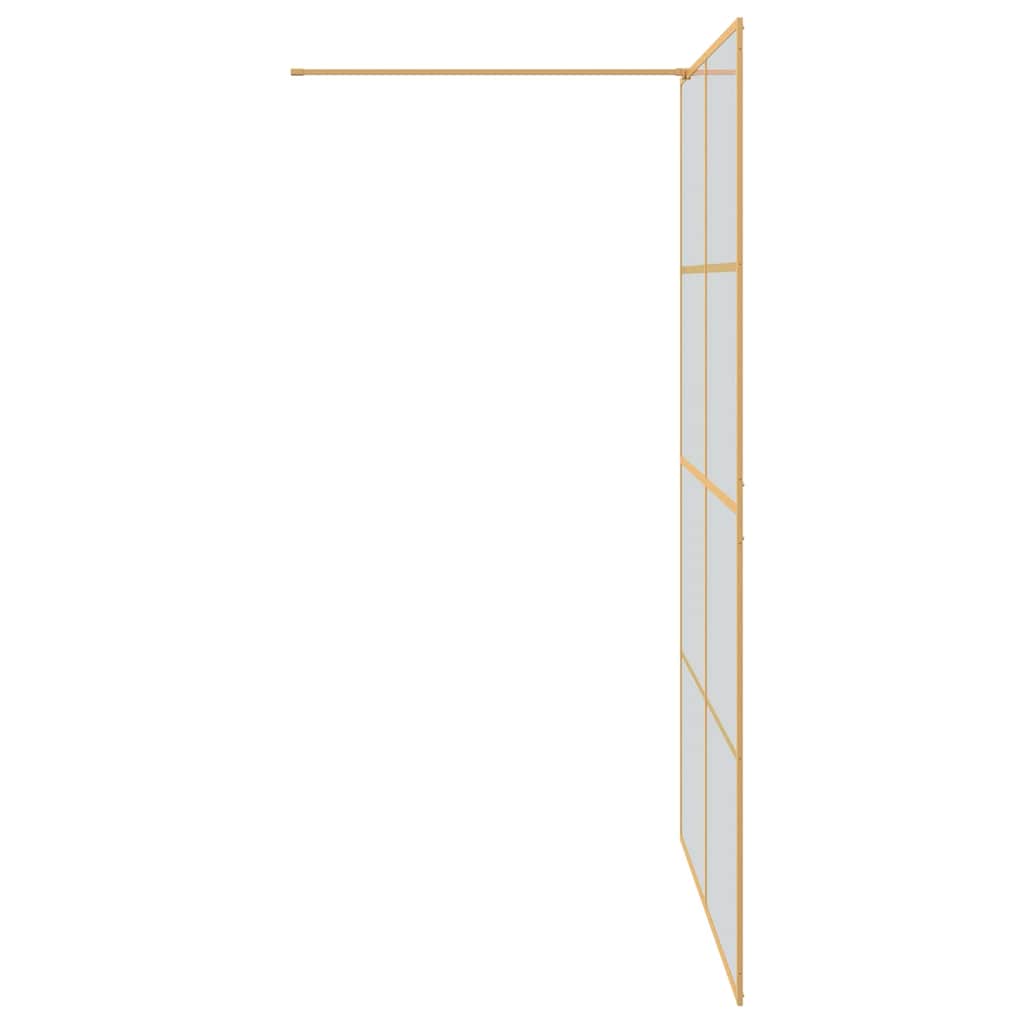 vidaXL Walk-in Duschwand Gold 140 x 195 cm Gehärtetes Glas - Image 5