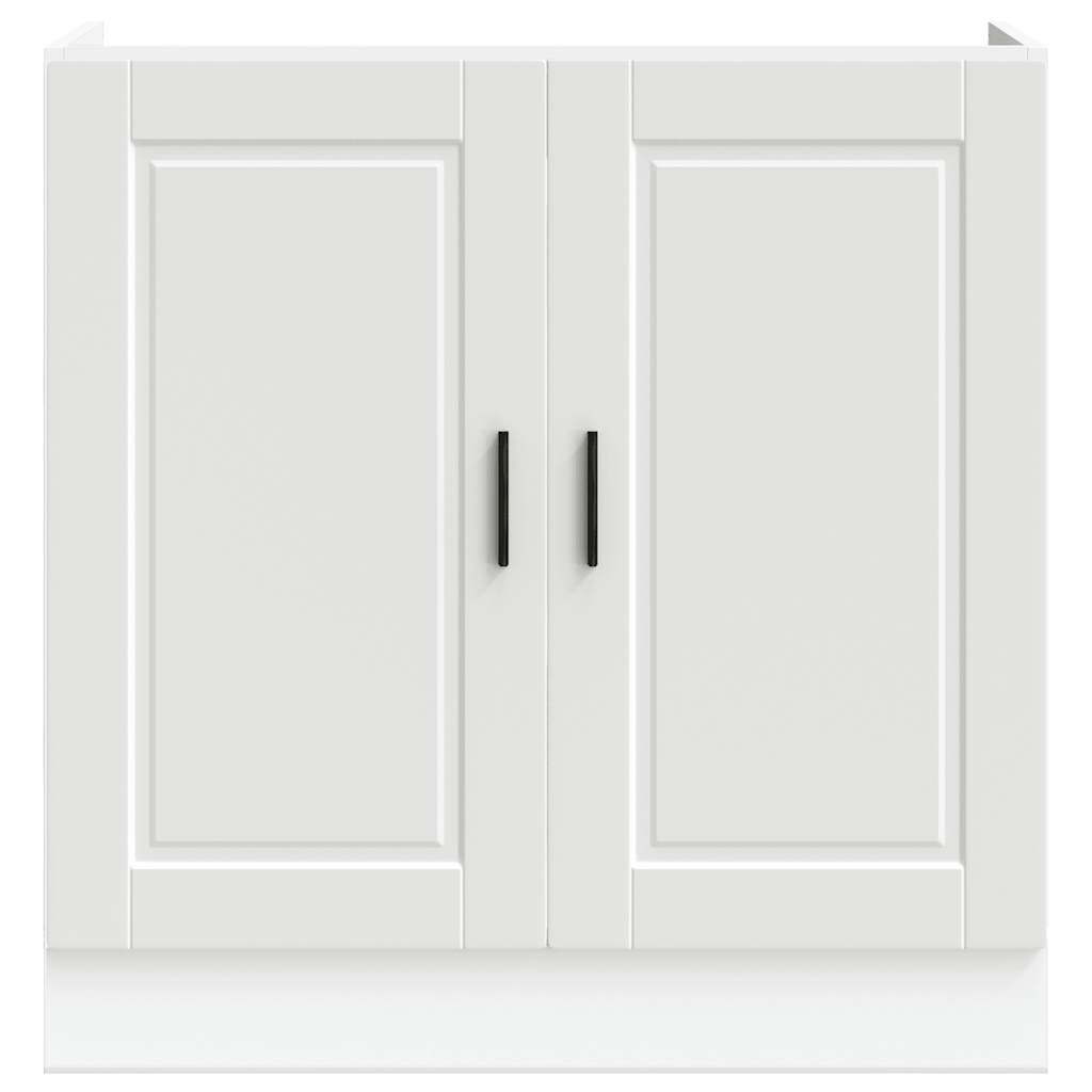 vidaXL Spülenunterschrank Porto Weiß 80x46x81,5 cm Holzwerkstoff - Image 4