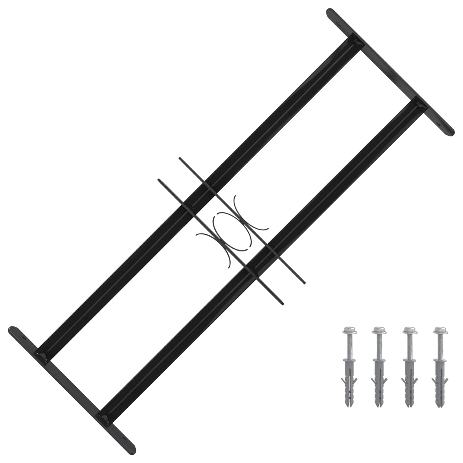 vidaXL Fenstergitter Schwarz 76 x 30 cm Pulverbeschichteter Stahl