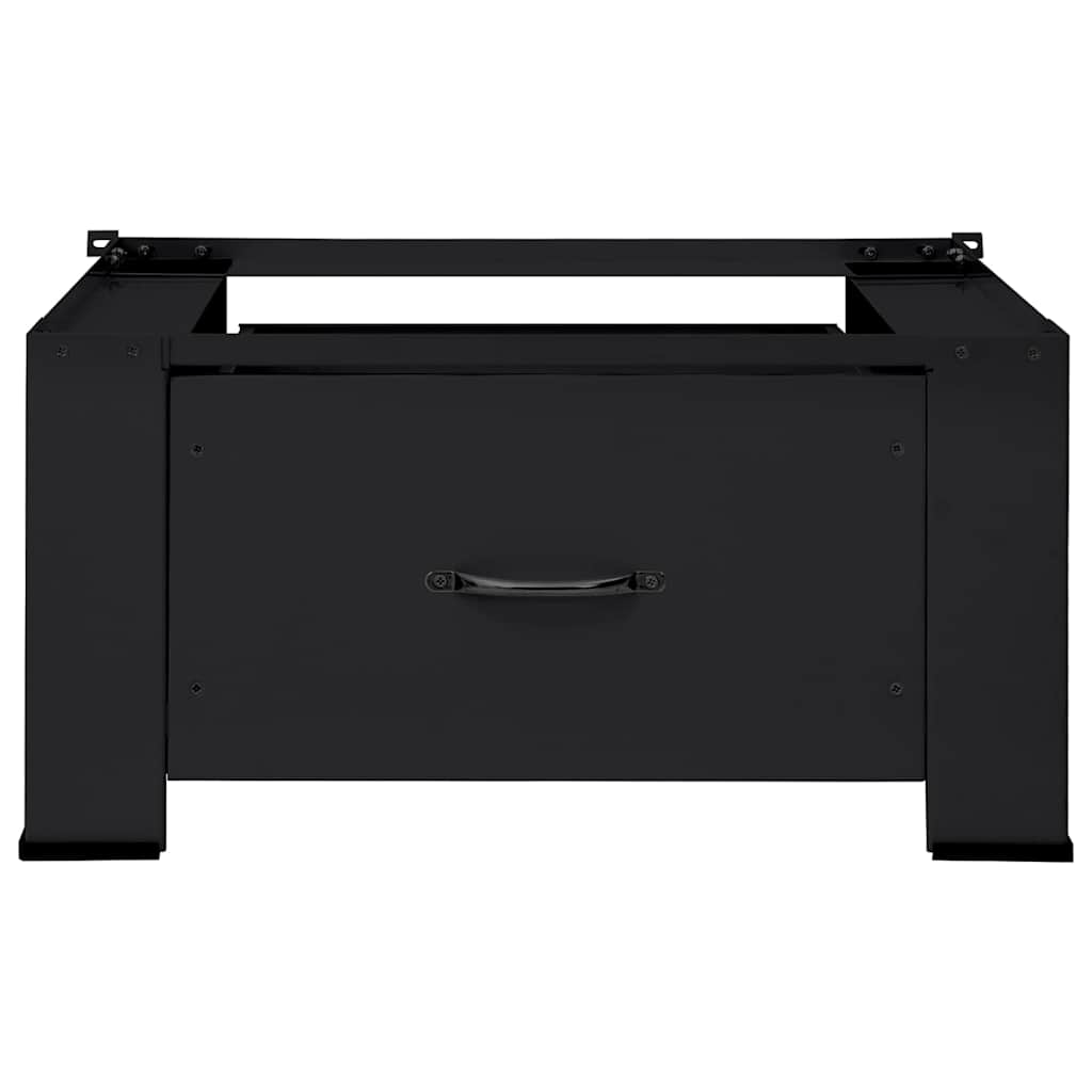 vidaXL Waschmaschinen-Podest Schwarz 64 x 55 x 32,5 cm Stahl - Image 5