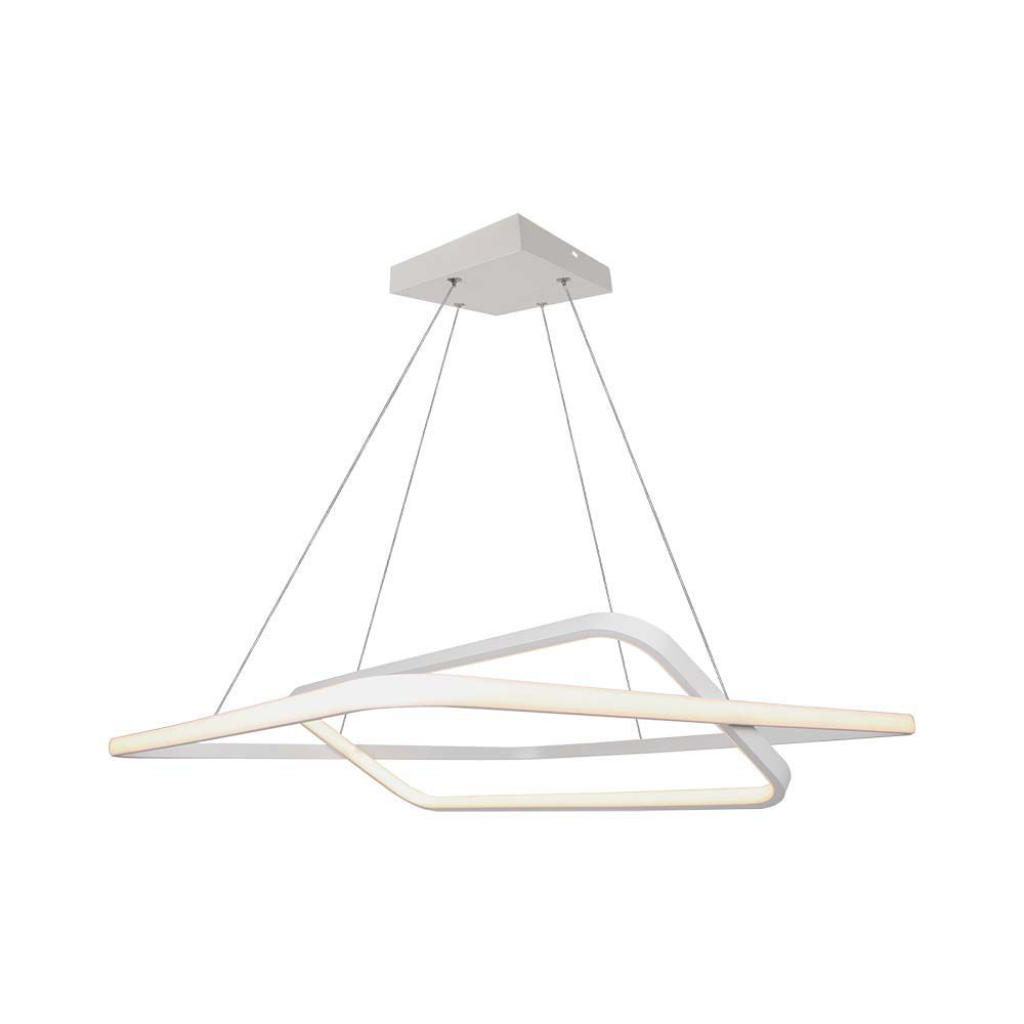 48w Led Designer Metal Hanging Light 600*600*1200mm White 4000k Dimmable