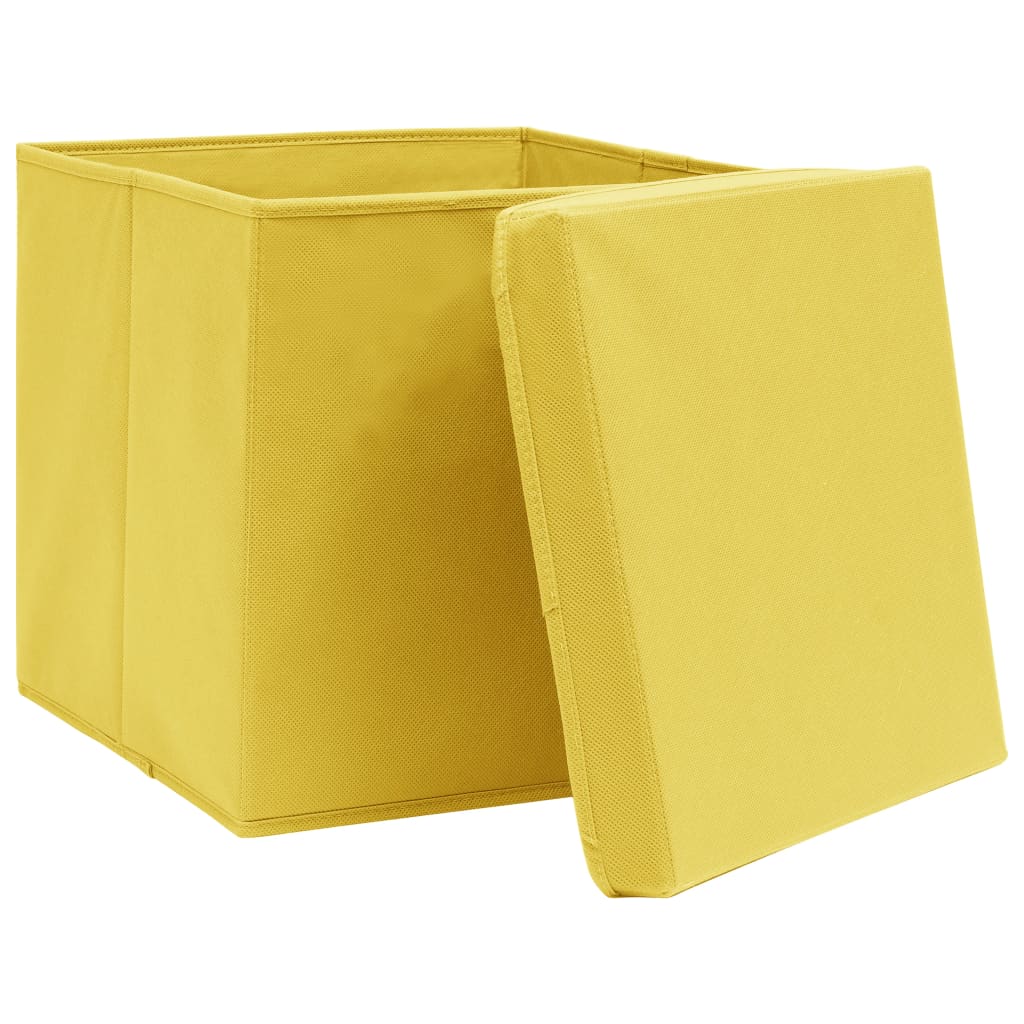 Contenitori Con Coperchi 10 Pz 28x28x28 Cm Giallo - Image 3