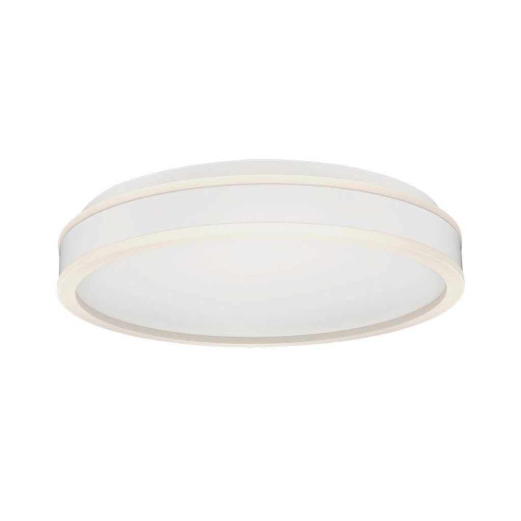24w Led Designer Light Round White Finish 4000k Dimmable