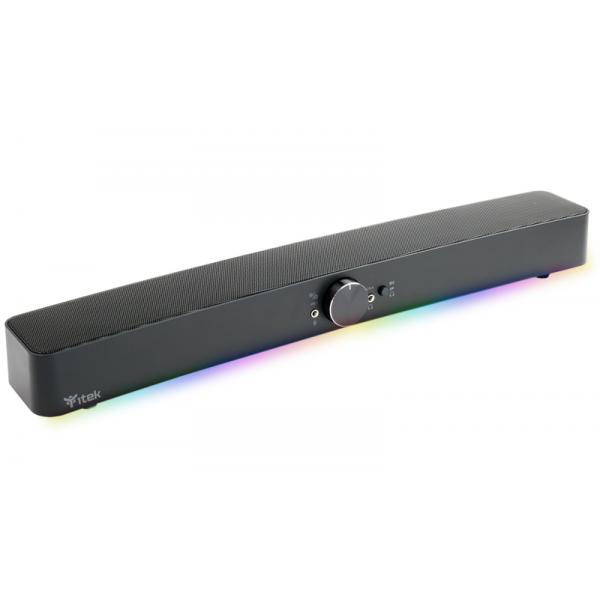 Itek Gaming Soundbar, Rgb, Bluetooth, Jack 2x3.5mm, Uscita Mic E Cuffie