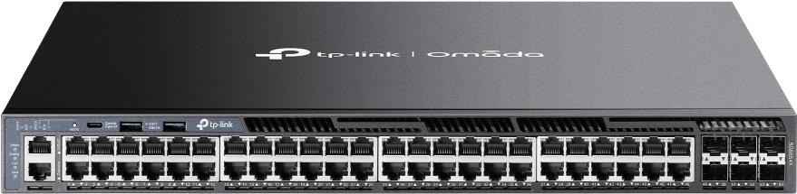 TP-Link Omada Sg6654x V1 - Switch - L3 - Managed - 48 X 10/100/1000 + 6 X 10gb Ethernet Sfp+ - Luftstrom Von Vorne Nach Hinten - An Rack Montierbar (