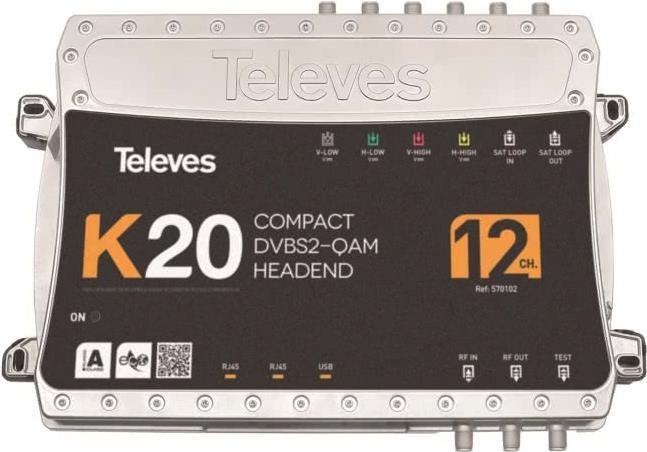 Televes K20-12 Kompaktkopfstelle 12transponder DvB-S2" Qam (570102)