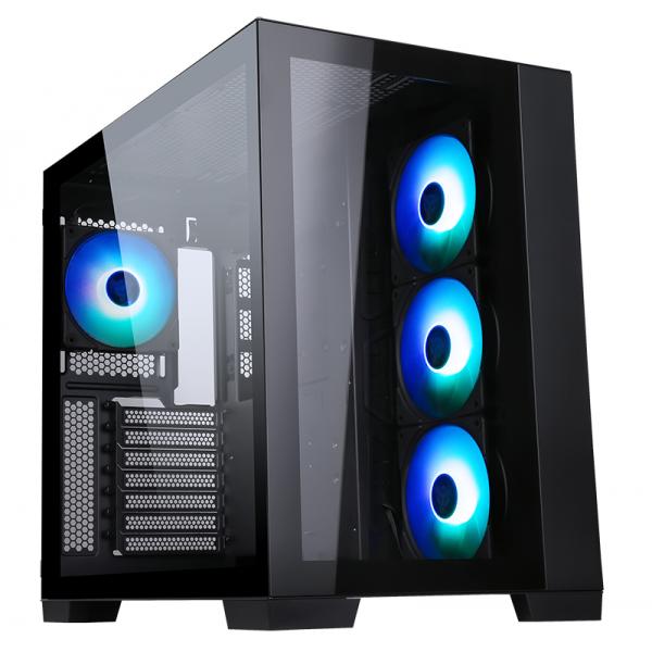 Itek Case Dark Cave - Gaming Tower, Atx, 4x12cm Argb Fan, 2xusb3, TypE-C, Side  Front Panel Temp gl