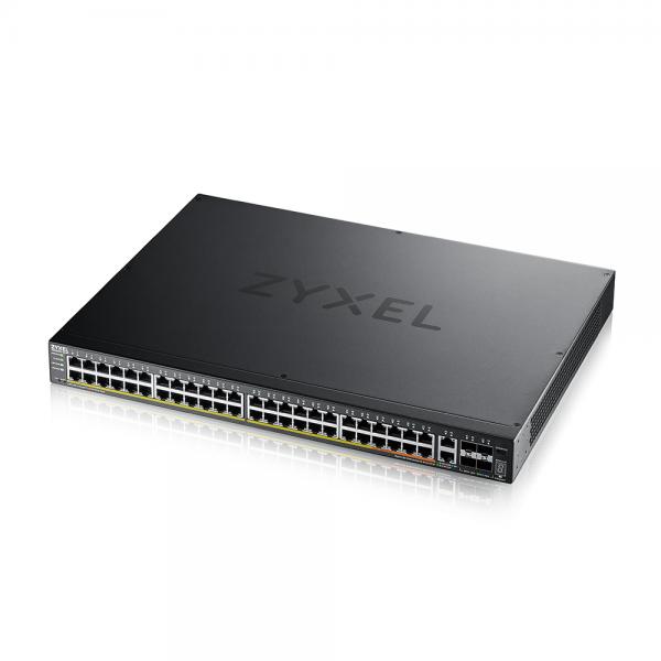 Zyxel Switch Managed Layer 3 Lite, 48x Gbpoe , 2x 10gpoe 600w, 4 Sfp+, Rack, Nflex