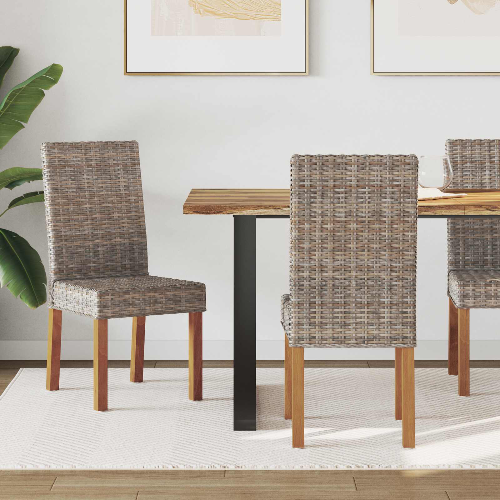 Sedia Da Pranzo 2 Pcs Grigio Kubu 45 X 54 X 93 cm