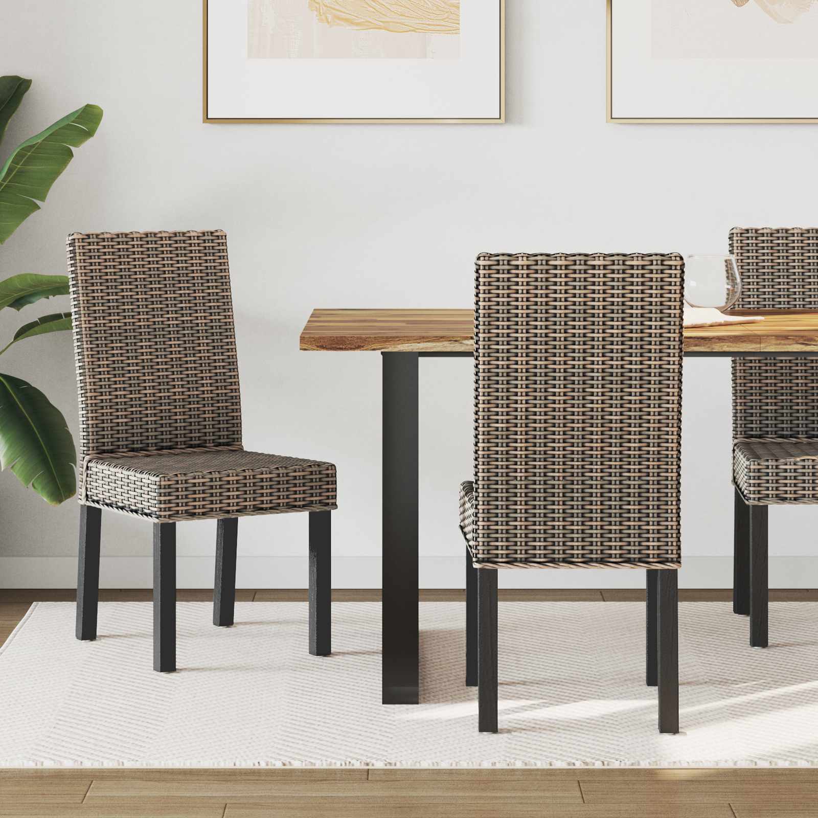 Sedia Da Pranzo 2 Pcs Nero Lavato 45 X 54 X 93 cm