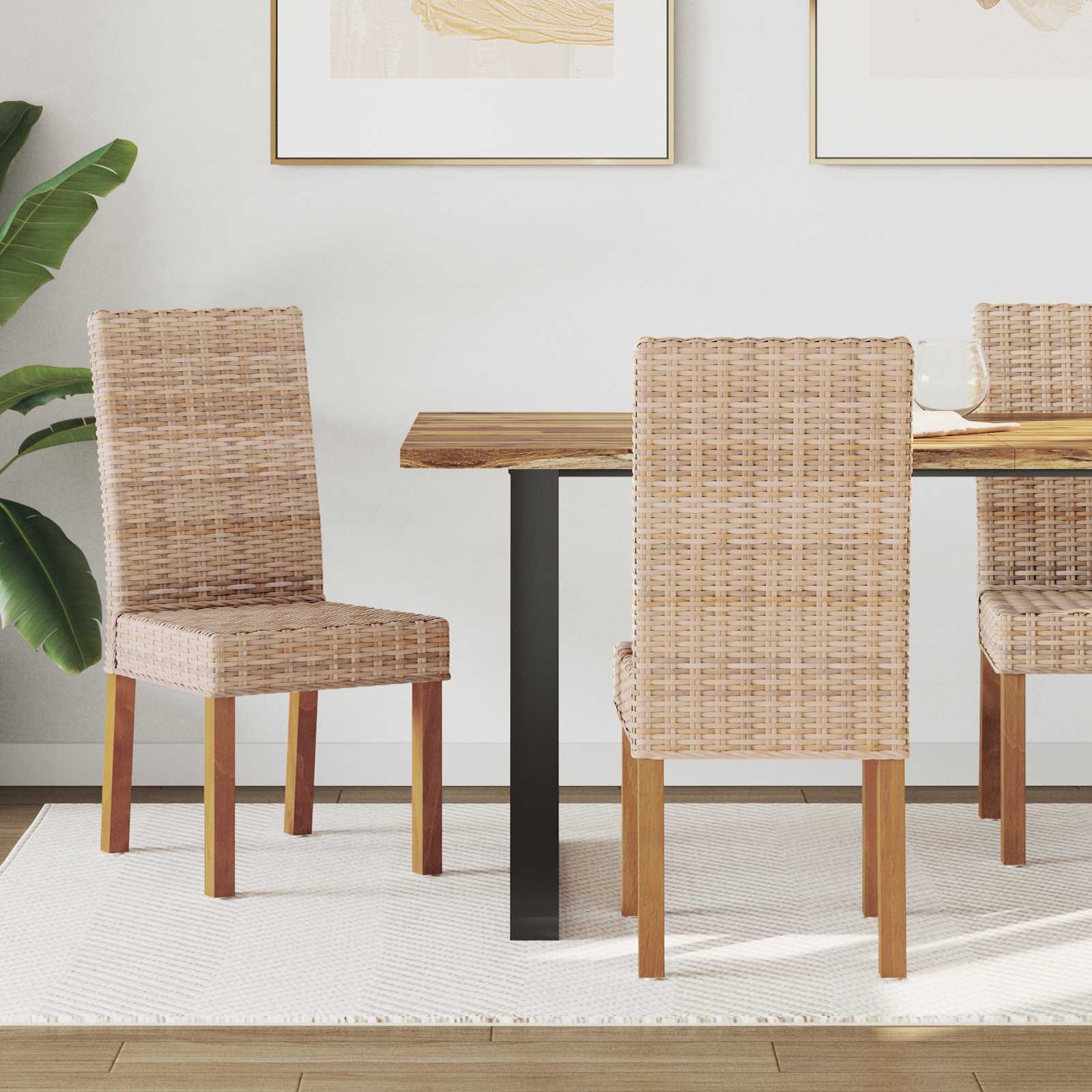 Sedia Da Pranzo 2 Pcs Naturale 45 X 54 X 93 cm