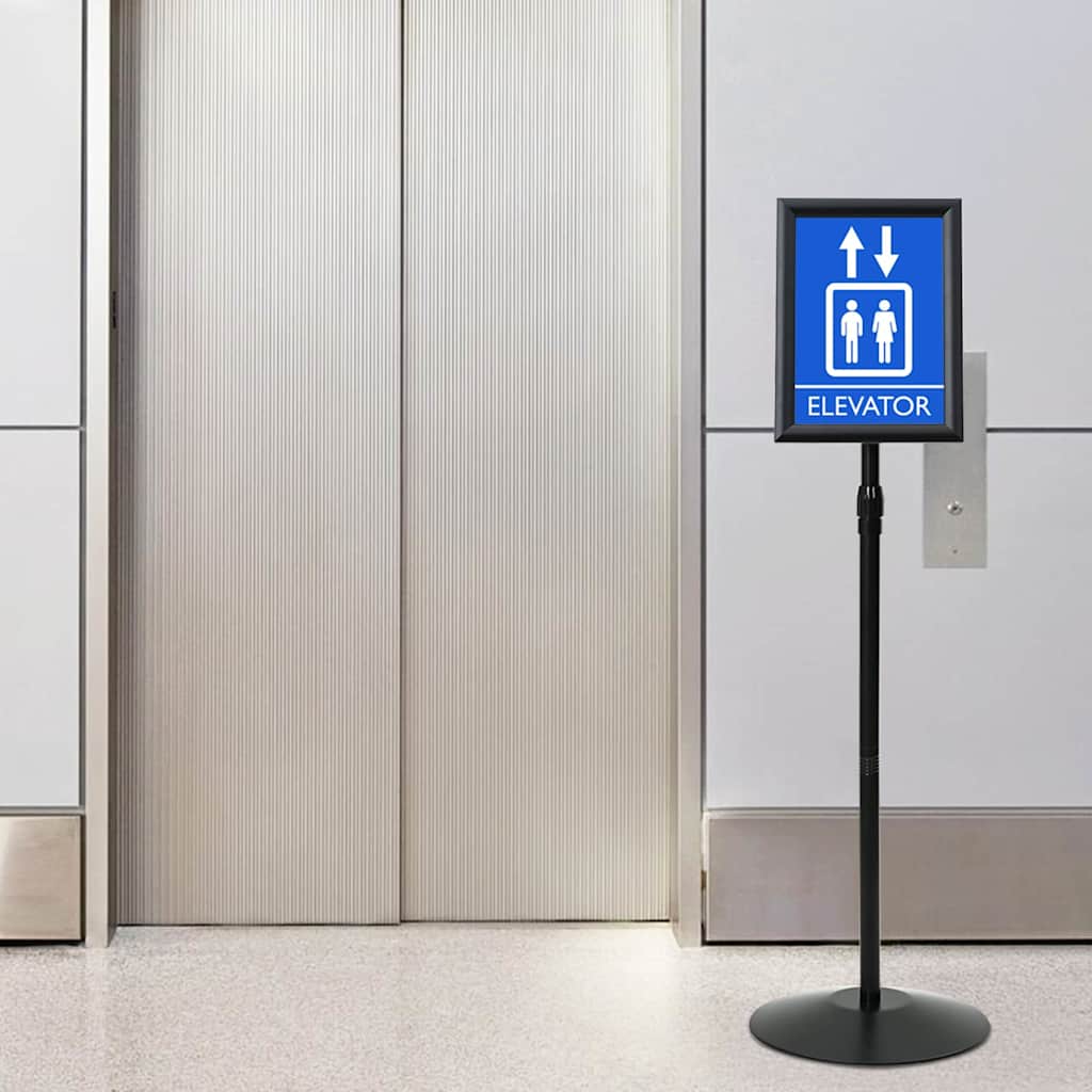 Supporto Poster A Piedistallo Nero A4 Alluminio E Pvc