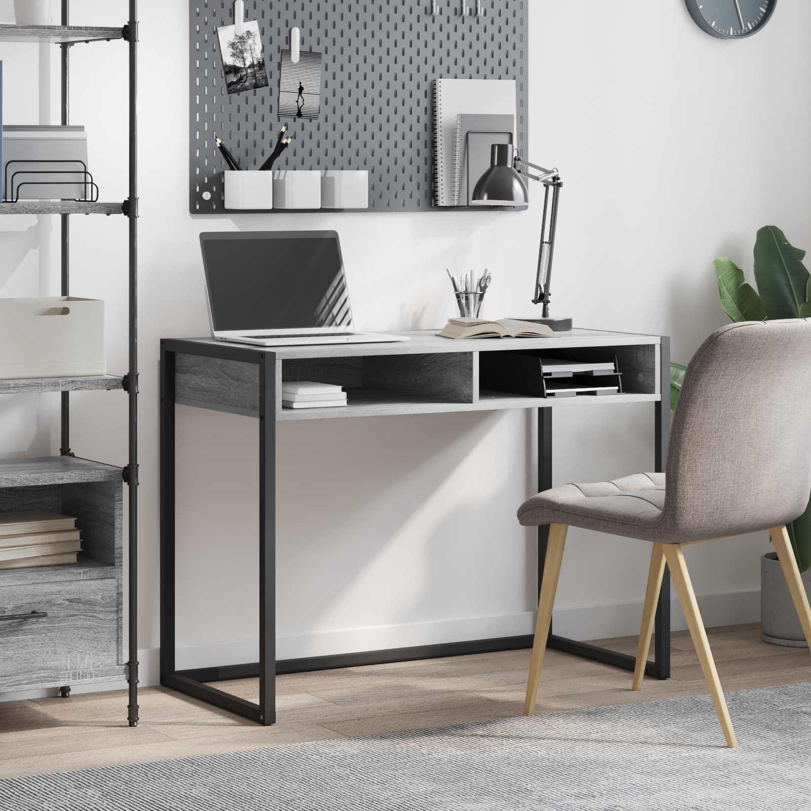Scrivania Grigio Sonoma 100 X 50 X 75 Cm Legno Multistrato