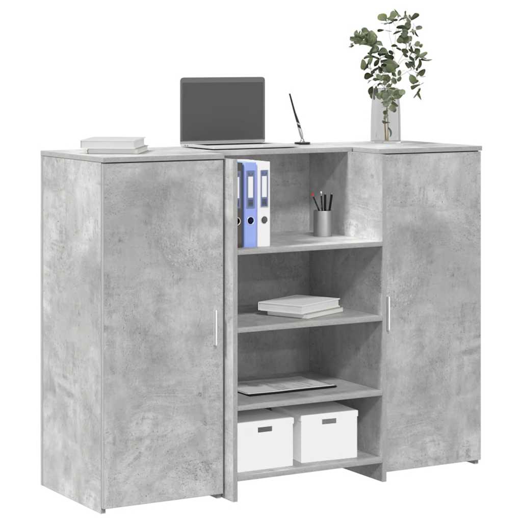 Banco Reception Grigio Cemento 135x50x103,5cm Legno Multistrato