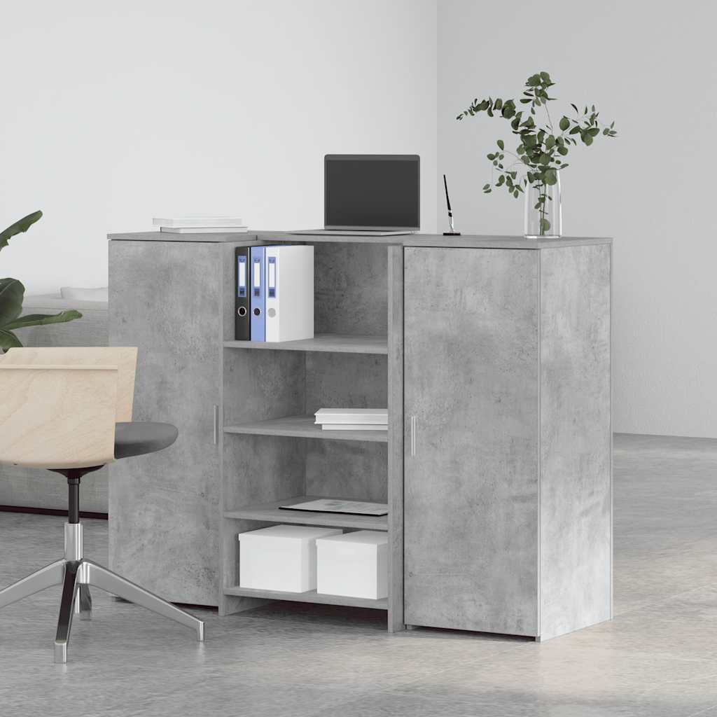 Banco Reception Grigio Cemento 135x50x103,5cm Legno Multistrato - Image 3