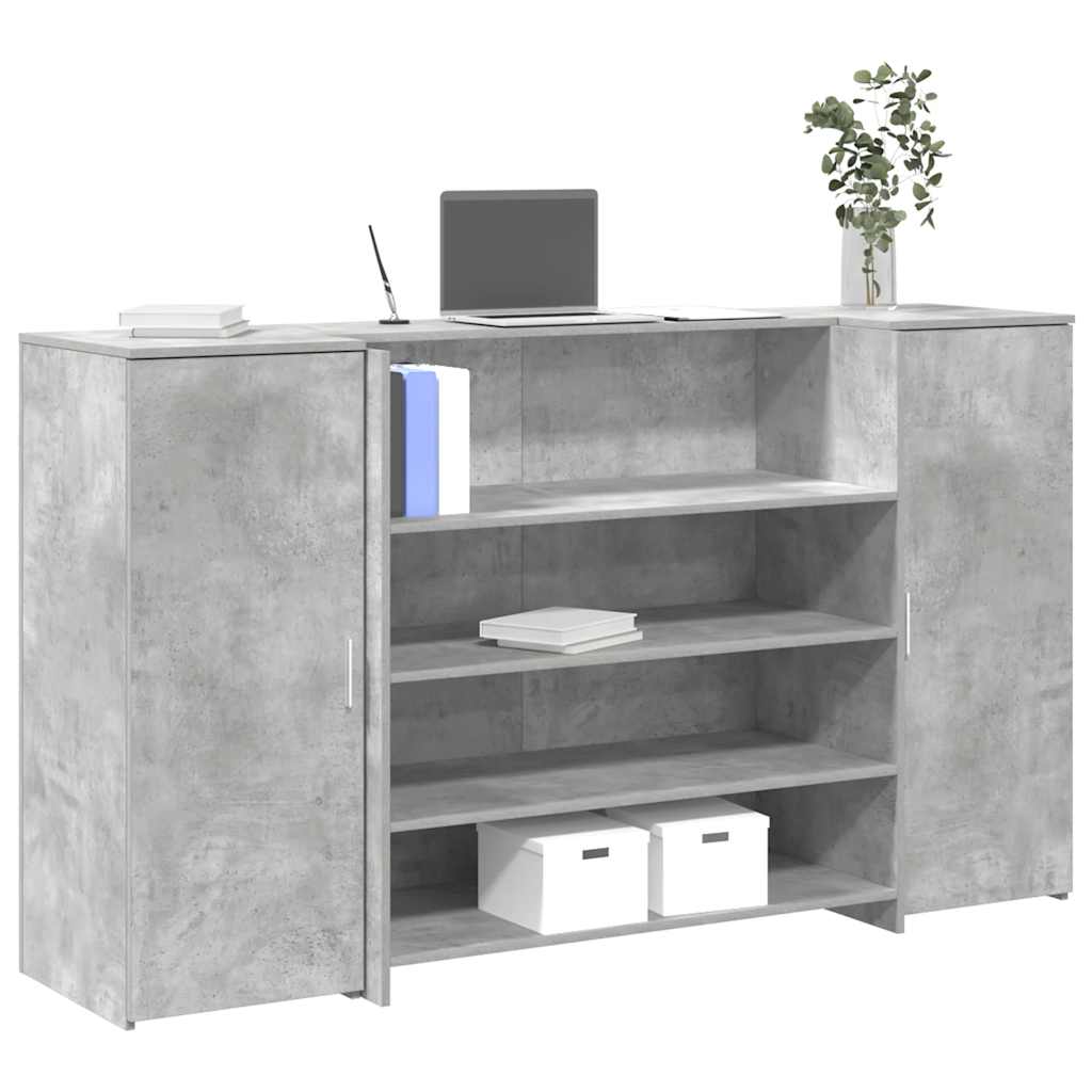 Banco Reception Grigio Cemento 180x50x103,5cm Legno Multistrato