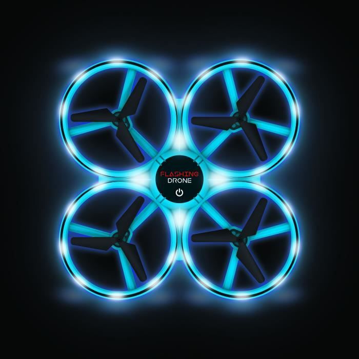 Drone Lampeggiante - Mini Drone Con Led - Flybotic - Telecomando Classico + Telecomando Movimento Polso - Looping 360 - Image 3