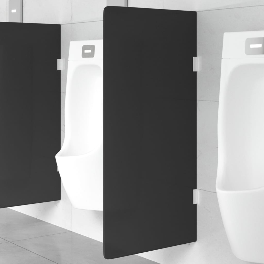 Schermo Orinatoio Parete Privacy Nero 90x40 Cm Vetro Temperato