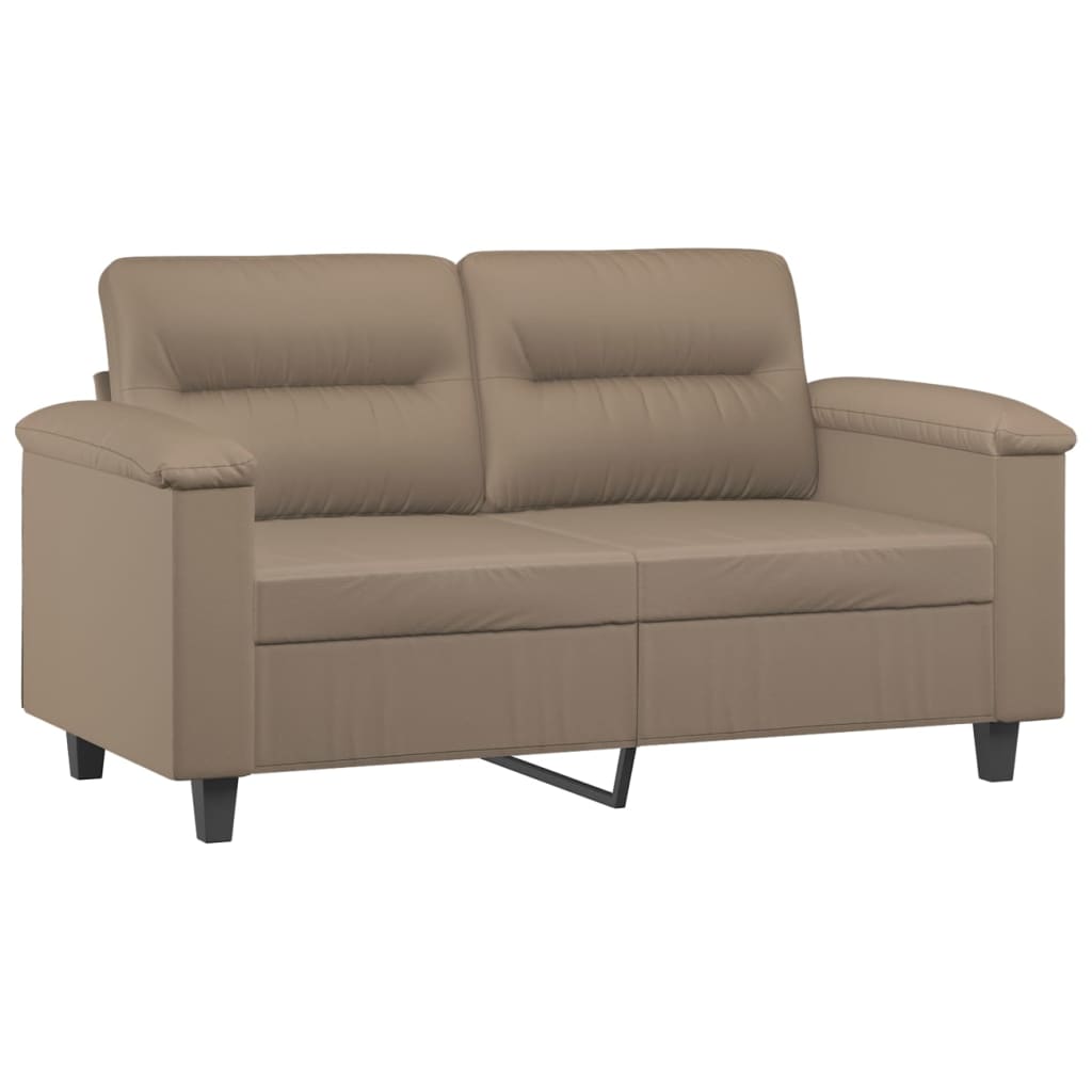 Set Di Divani 3 Pz Con Cuscini Cappuccino In Similpelle - Image 3