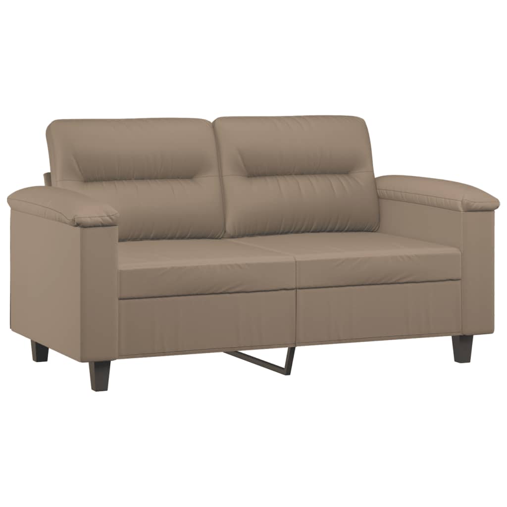 Set Di Divani 3 Pz Con Cuscini Cappuccino In Similpelle - Image 3
