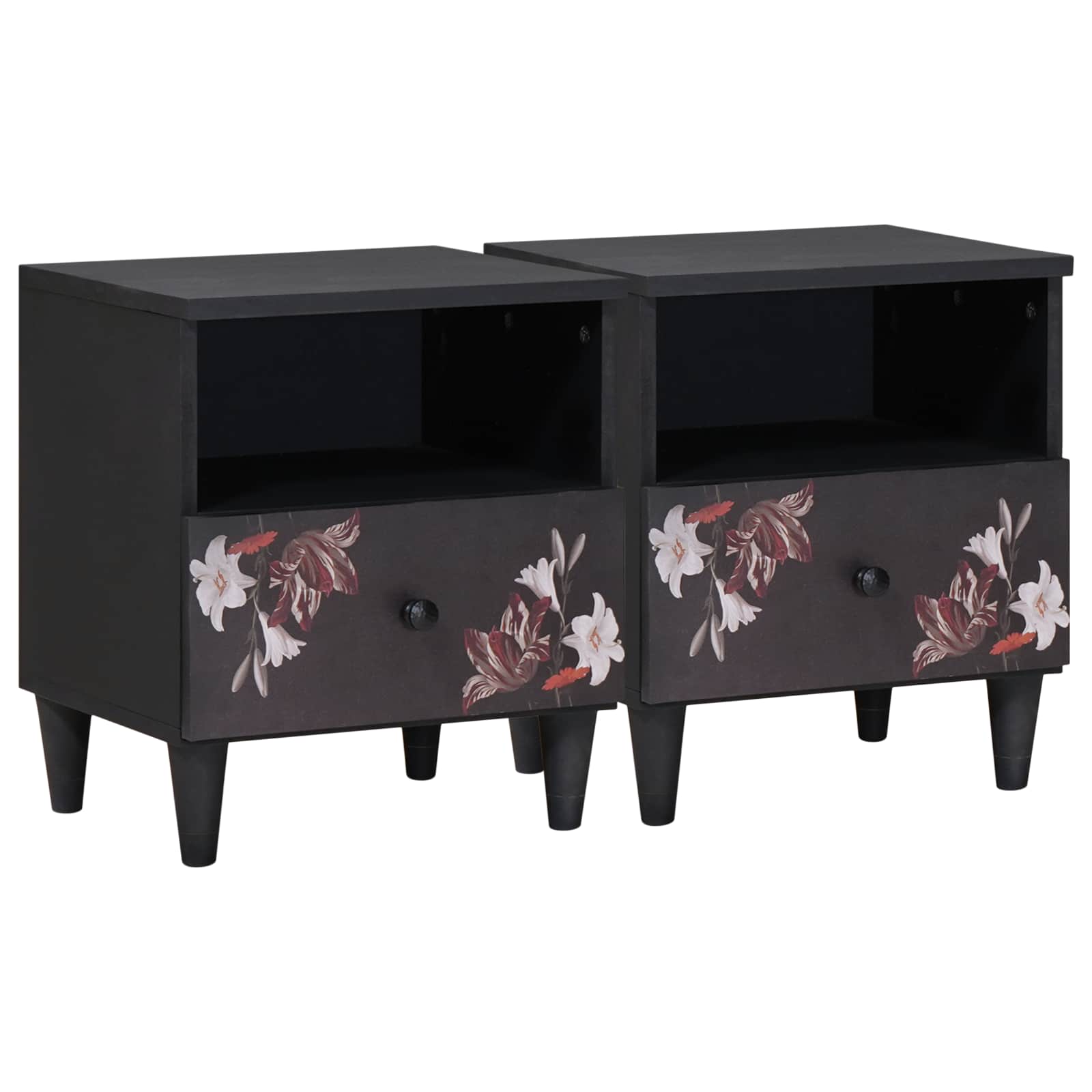 Comodino 2 Pcs Marrone 40 X 33 X 46 Cm Legno Di Mango Massello