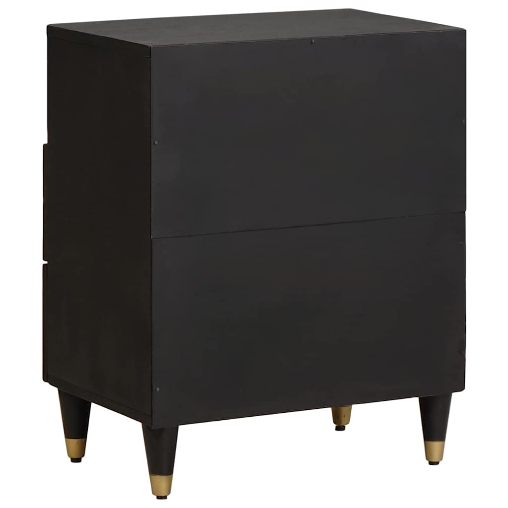 Armadio Da Notte Nero 50 X 33 X 62 Cm Legno Di Mango Massello - Image 5
