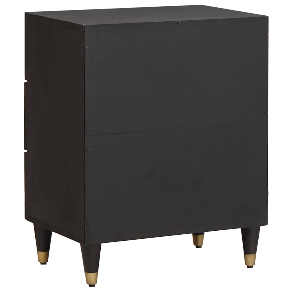 Armadio Da Notte Nero 50 X 33 X 62 Cm Legno Di Mango Massello - Image 5