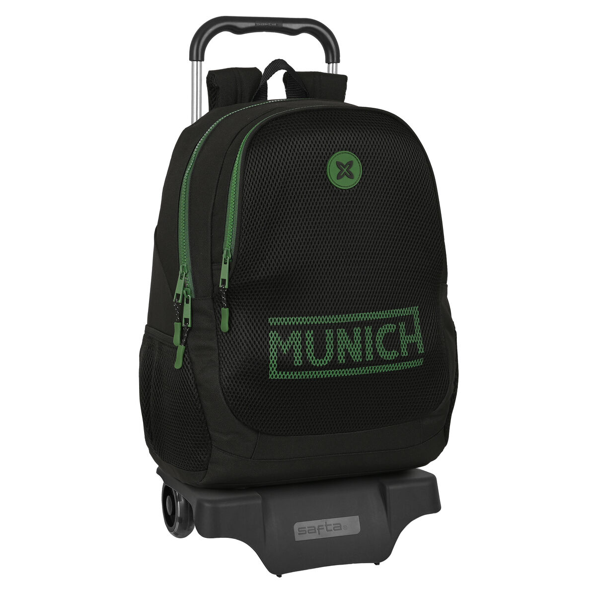 Trolley Per La Scuola Munich Caviar Nero 32 X 44 X 16 cm