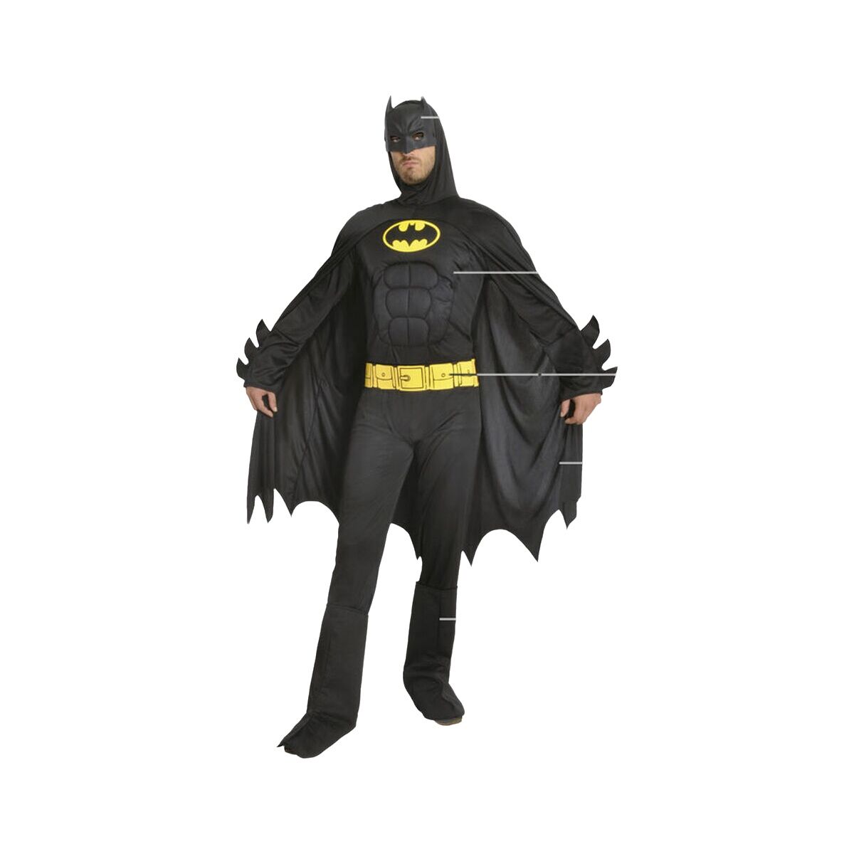 Costume Per Adulti Nero Batman Taglia:l