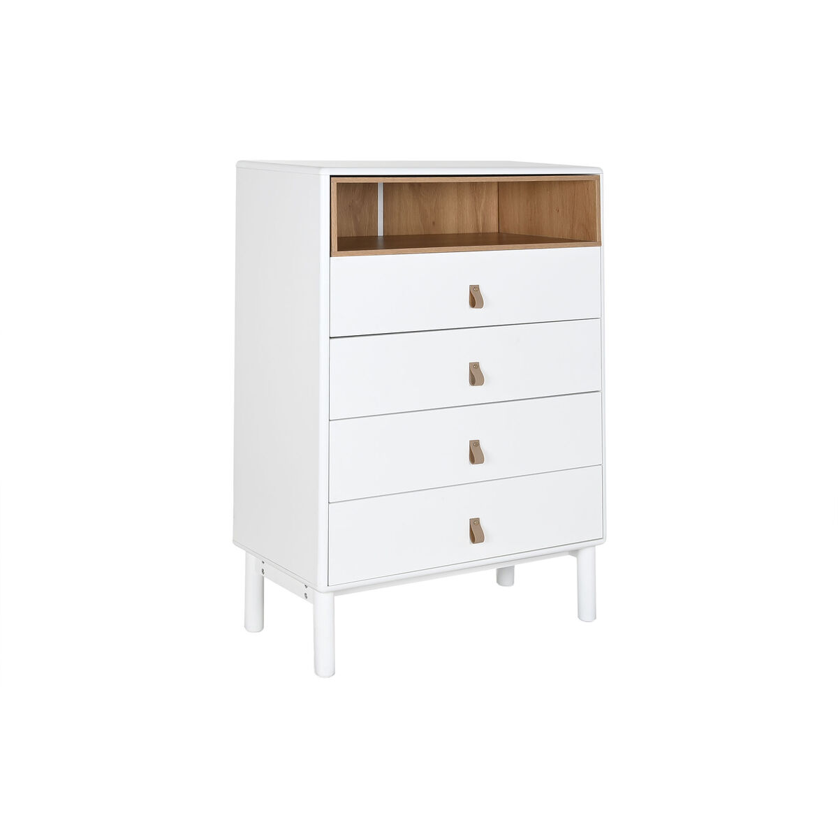 Cassettiera Home Esprit Bianco Naturale Polipropilene Legno Mdf 80 X 40 X 117 cm