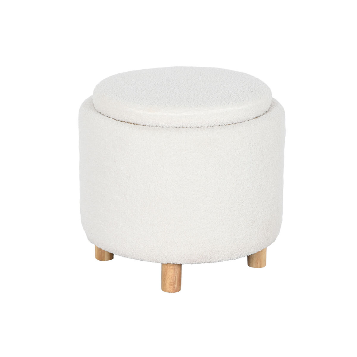 Panca Home Esprit Bianco Poliestere Legno D'albero Della Gomma Legno Mdf 48 X 48 X 43 cm