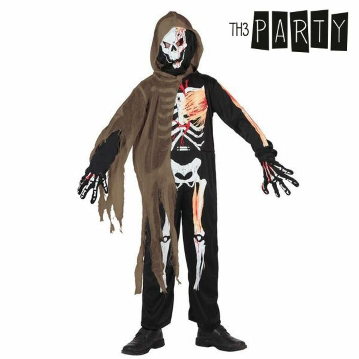 Costume Per Bambini Th3 Party Multicolore Scheletro (4 Pezzi) Taglia:10-12 Anni