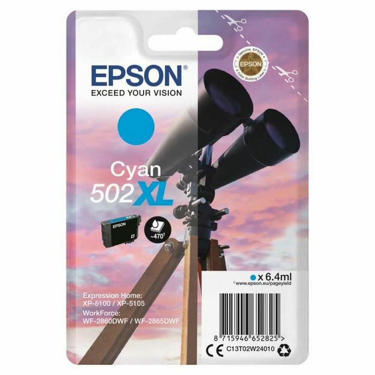 Cartuccia Ad Inchiostro Originale Epson C13t02w24020 Nero Ciano
