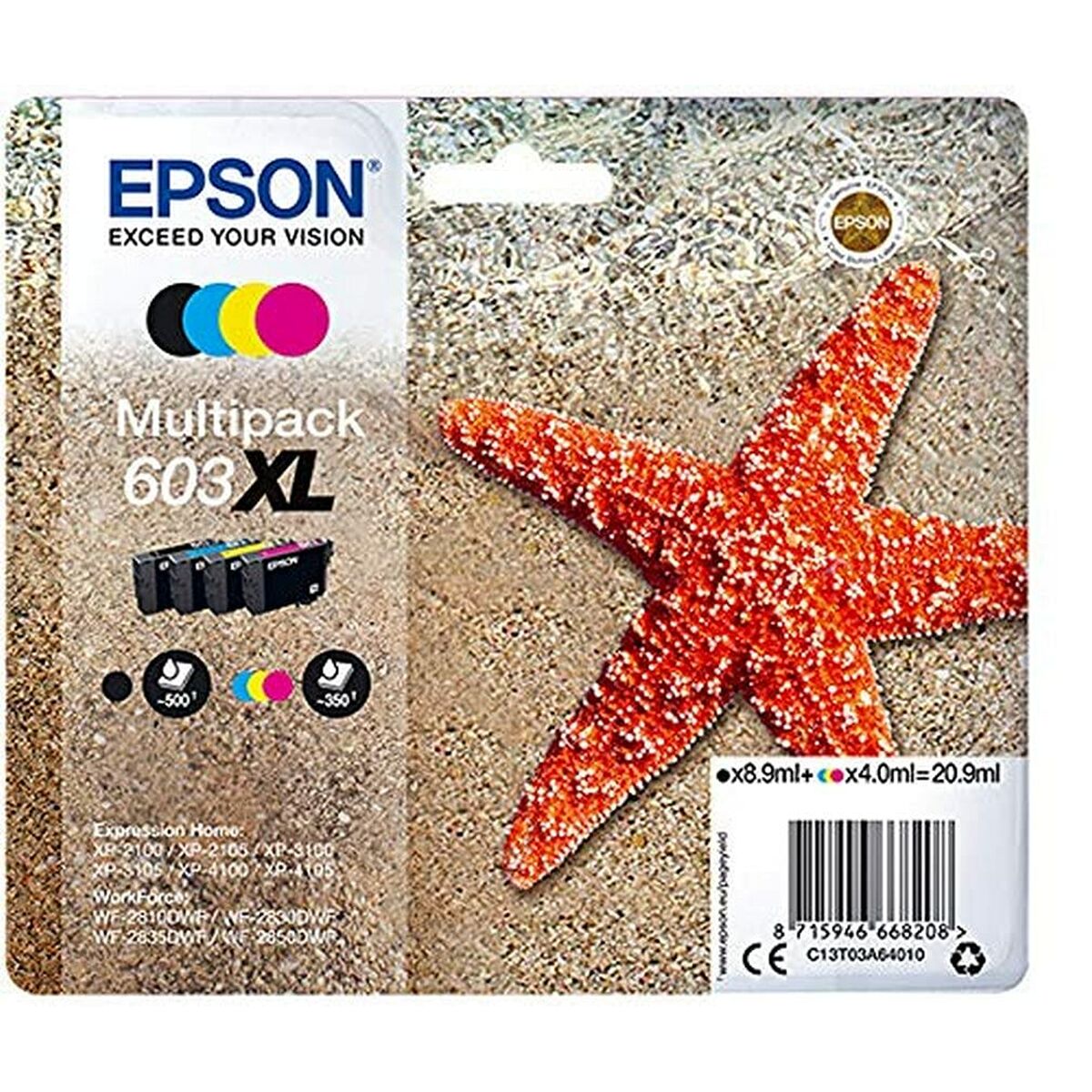 Cartuccia Ad Inchiostro Originale Epson C13t03a64020 4 Pezzi Nero Multicolore