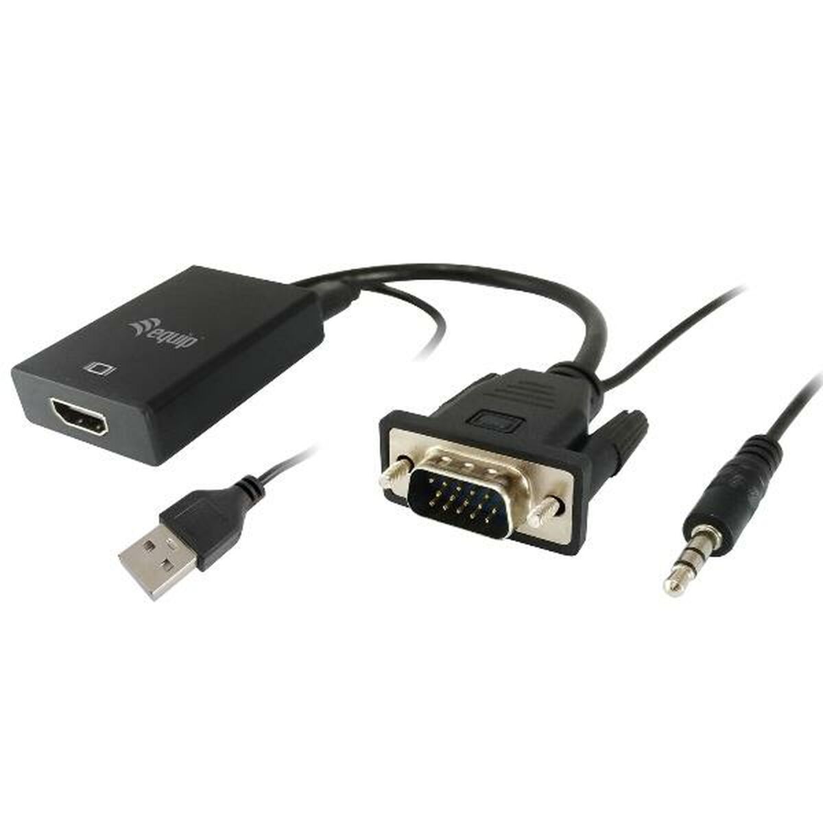 Adattatore Vga Con Hdmi Con Audio Equip 119038 Nero 20 cm