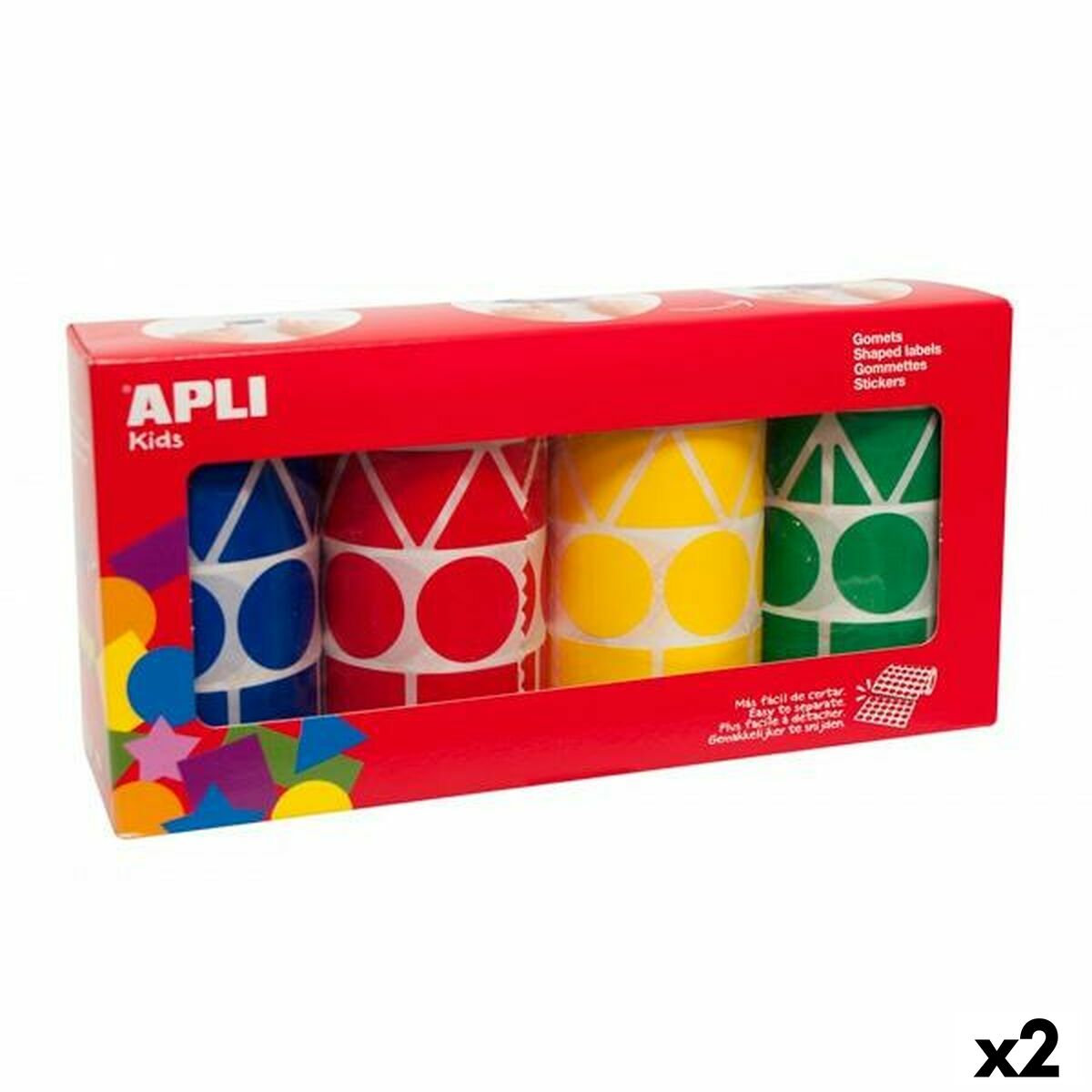 Adesivi Apli Gomets Multicolore Geometrico 4 Pezzi (2 Unità)