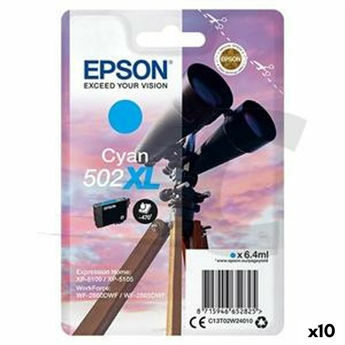 Cartuccia Ad Inchiostro Originale Epson XP-5100 5105 Wf2860dwf 2865dwf Ciano (10 Unità)