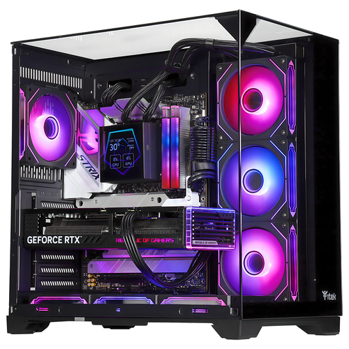Itek Case Dark Cave Pano - Gaming  Tower, Atx, 4x12cm Argb Fan, 2xusb3, TypE-C, Temp Glass Top,  Sid