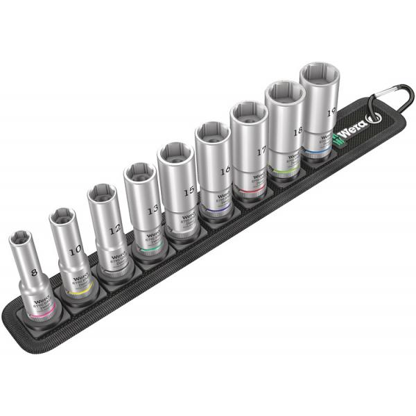 Wera 05004545001, SteckschlüsseL-Satz, 3/8", Metrisch, 9 Kopf/köpfe, 8,10,12,13,15,16,17,18,19 Mm, 320 mm
