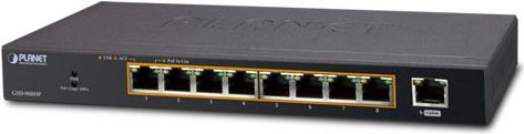 Planet GsD-908hp - Switch - 8 X 10/100/1000 (poe+) + 1 X 10/100/1000 (uplink) - Desktop - Poe+ (gsD-908hp)