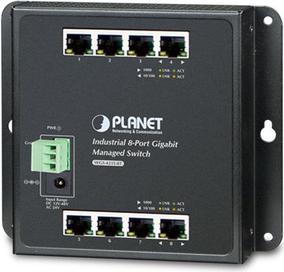 Planet WgS-4215-8t - Switch - Managed - 8 X 1000basE-T - An DiN-Schiene Montierbar, Wandmontierbar - Gleichstrom (wgS-4215-8t)