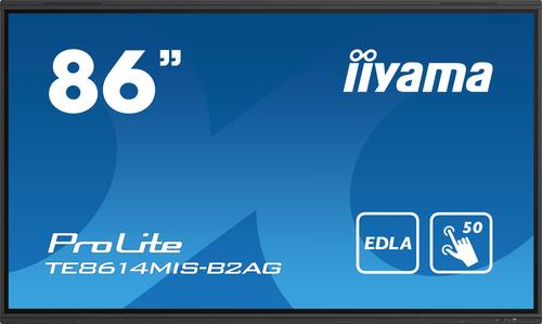 Iiyama Prolite Te8614miS-B2ag Digital Signage Flachbildschirm 2,18 M (86") Lcd Wlan 435 Cd/m² 4k Ultra Hd Schwarz Touchscreen Eingebauter Prozessor A