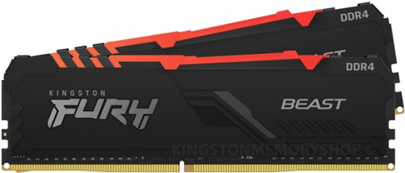 Kingston Ram D4 3200 16gb C16 Fury Beast Rgb K2 (kf432c16bb2ak2/16)