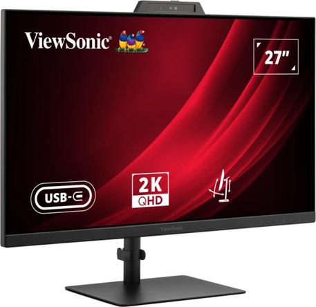 Viewsonic Vg2741V-2k Monitor Mit HellO-Zertifizierter Webcam 68,6 Cm (27") Quad Hd, Ips, 4 Ms, Hdmi, Displayport, UsB-C, UsB-A, Rj45, 3,5 Mm Klinke (