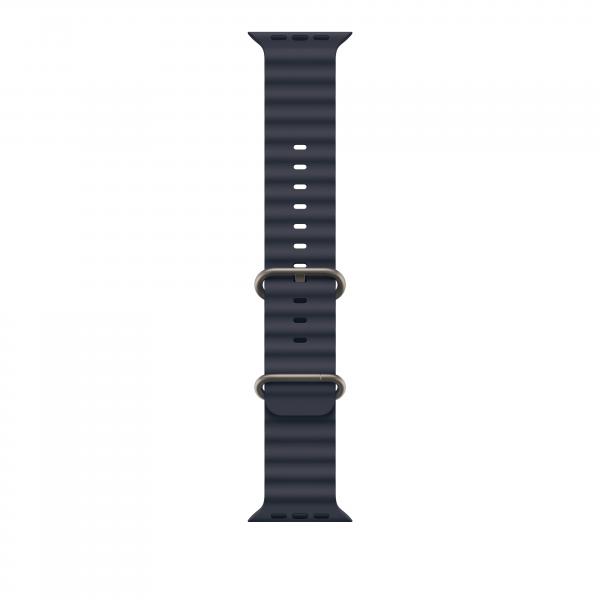 Apple Cinturino Ocean Blu Navy [49 Mm] - Titanio Naturale (apple - Band For Smart Watch - 49mm, Natural Titanium Finish - 130-200 Mm - Navy)