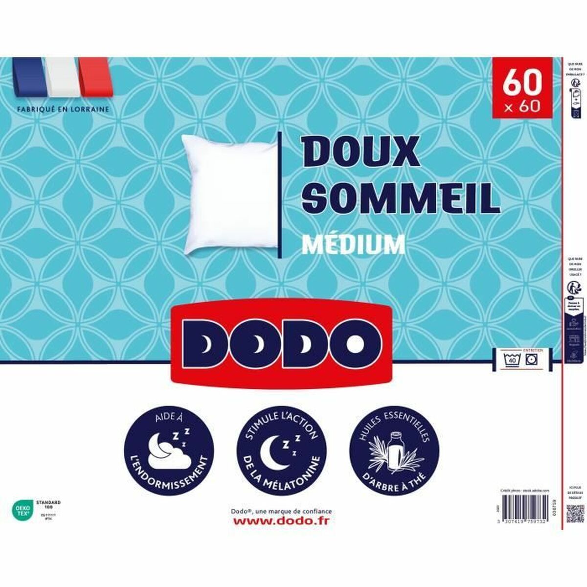 Cuscino Dodo Doux Sommeil Bianco 60 X 60 cm