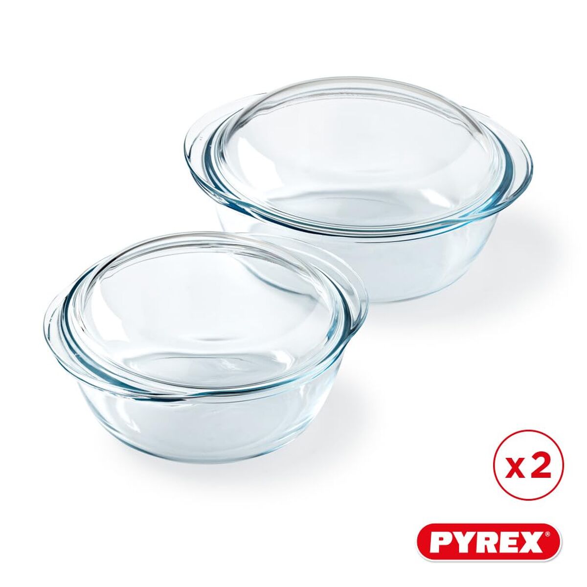 Teglia Pyrex Trasparente 25 X 20 X 27 Cm 2 Unità