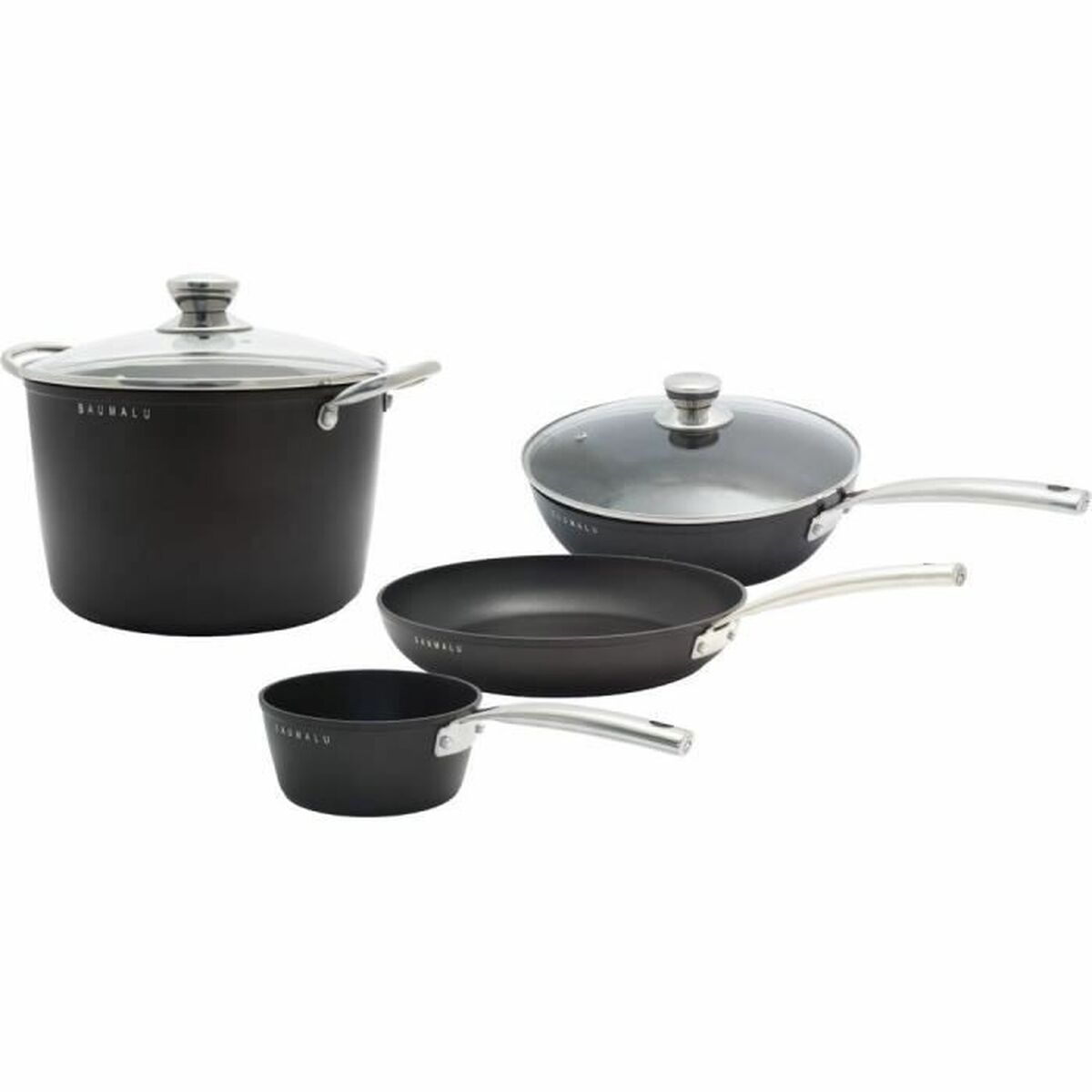 Batteria Da Cucina Baumalu Nero 4 Pezzi