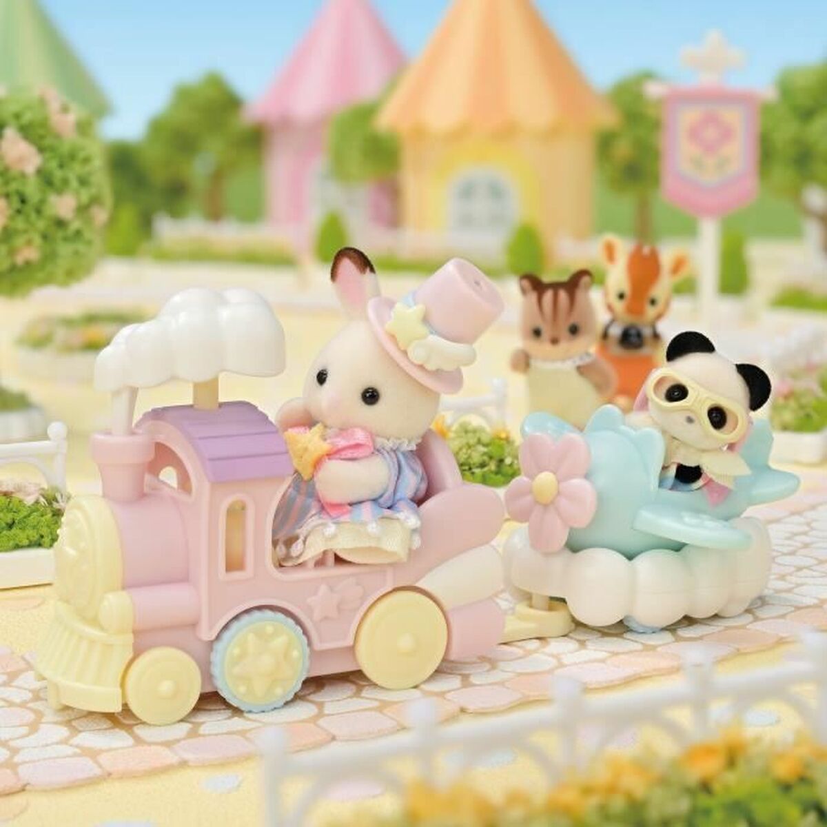 Playset Sylvanian Families Amusement Park Ride - Plane & Train Multicolore - Image 3