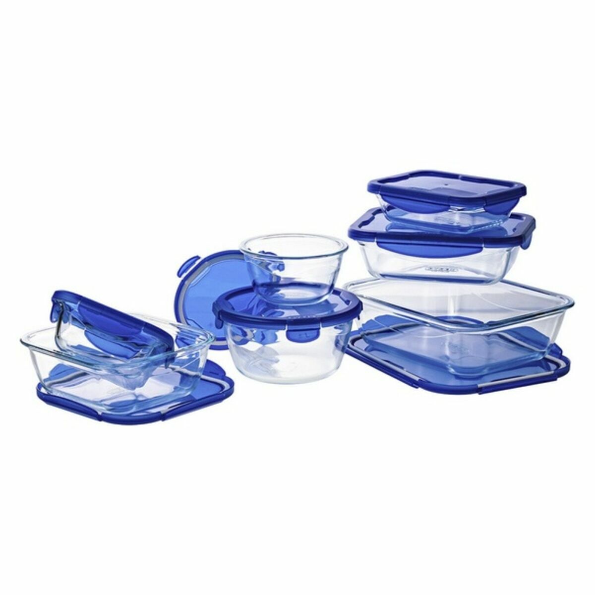 Set Di Scatole Porta Pranzo Pyrex Cook & Go Azzurro Trasparente